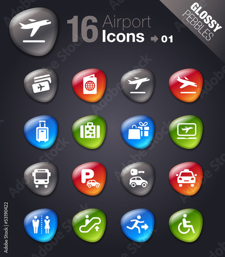 Vector: Glossy Pebbles - Airport and Travel icons Glossy Pebbles - Airport and Travel icons