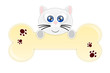벡터 일러스트(편집용 파일):Cat with bone Cat with bone