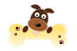 벡터 일러스트(편집용 파일):Dog with bone Dog with bone