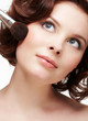 woman with makeup brush