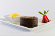 Hot chocolate fondant with ice cream