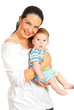 Happy mother and baby boy