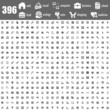 Vektor: 396 gray icons set 396 gray icons set