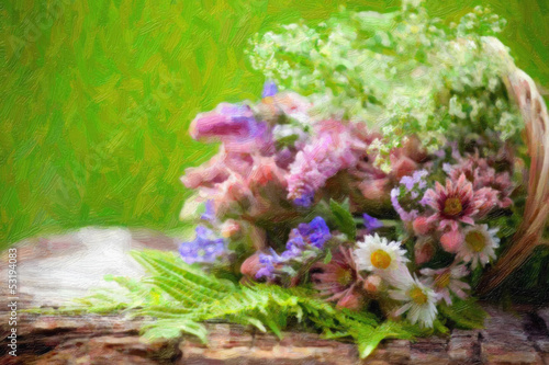 Photo: flowers oil paint flowers oil paint