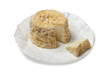 Langres cheese wrapped in paper