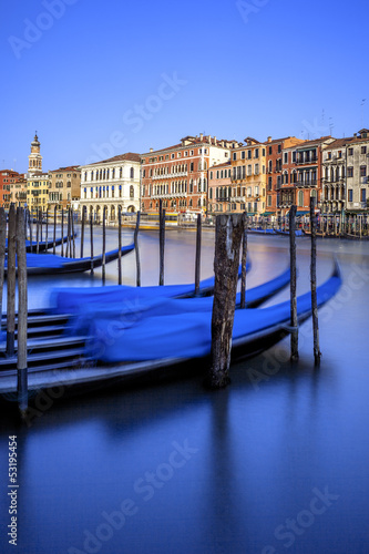 Photo: Vertical view of gondolas in Venice Vertical view of gondolas in Venice
