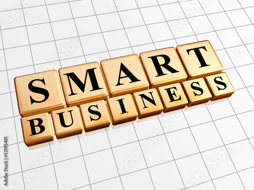Illustration: smart business in golden cubes smart business in golden cubes