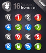 Glossy Pebbles - Numbers & Currency icons