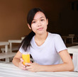 Lady in a restaurant