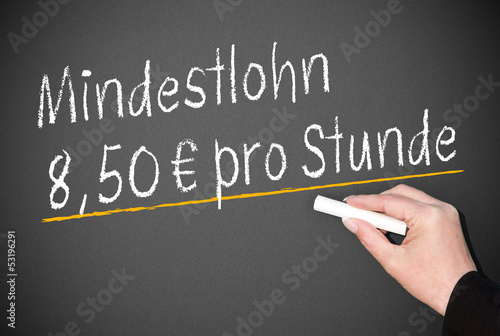 Illustration: Mindestlohn 8,50 Euro pro Stunde Mindestlohn 8,50 Euro pro Stunde