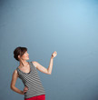 Photo: Pretty lady gesturing with copy space Pretty lady gesturing with copy space