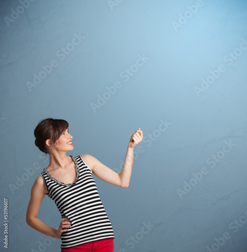 Photo: Pretty lady gesturing with copy space Pretty lady gesturing with copy space
