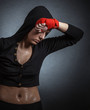 Hard sport woman ready for fight