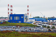 Manufacturing workshops and storage yard at plant