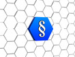 paragraph sign in blue hexagon