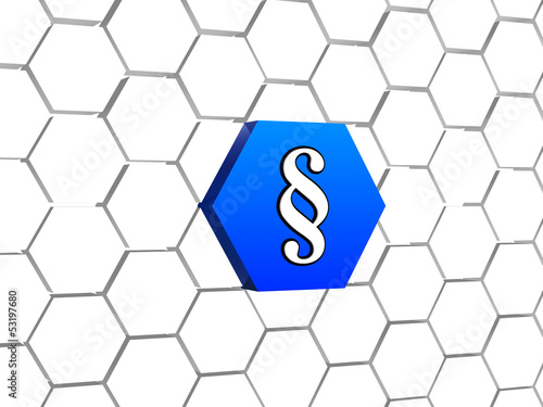 Illustration: paragraph sign in blue hexagon paragraph sign in blue hexagon