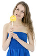Freundlicher Teenager mit gelbem Lolli