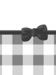 Gingham illustration, Ribbon and Bow, Gray, White