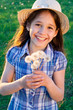 Photo: Happy girl with dandelions Happy girl with dandelions