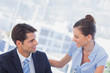 Happy business people smiling