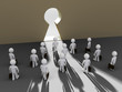 Illustration: Businessmen find the keyhole opening Businessmen find the keyhole opening