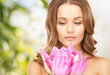 beautiful woman with lotus flower