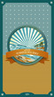 Summer retro background. Vintage seaside view..