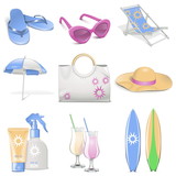 Vector beach icons