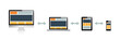 Responsive web design in electronic devices vector illustration