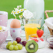 frühstück mit obst und müsli