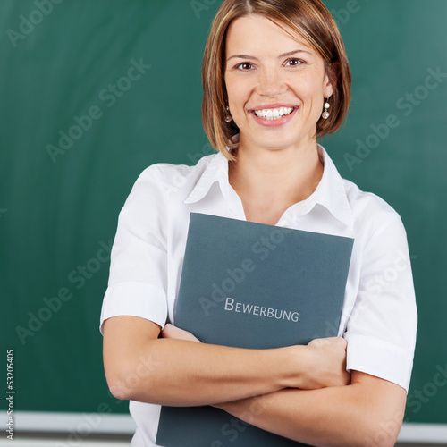 Photo: Woman with portfolio Woman with portfolio