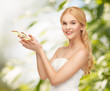 Photo: woman with butterfly in hand woman with butterfly in hand