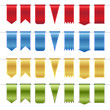 Set of red, blue, gold  and green glossy ribbons