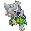 Vector: Elephant with Microphone Elephant with Microphone