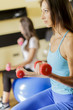 Young woman training in the gym