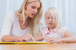 Foto: Mother and daughter reading a book together Mother and daughter reading a book together