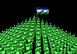 Pyramid of abstract people with Lesotho flag illustration