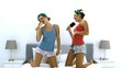 Video: Friends using hairbrushes as microphones Friends using hairbrushes as microphones