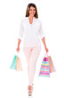 Happy shopping woman