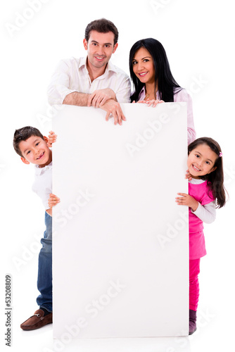 Photo: Family with a banner Family with a banner