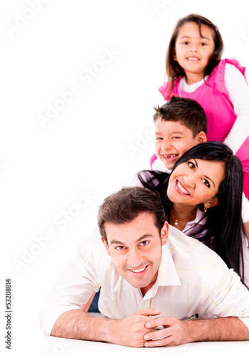 Photo: Beautiful family smiling together Beautiful family smiling together