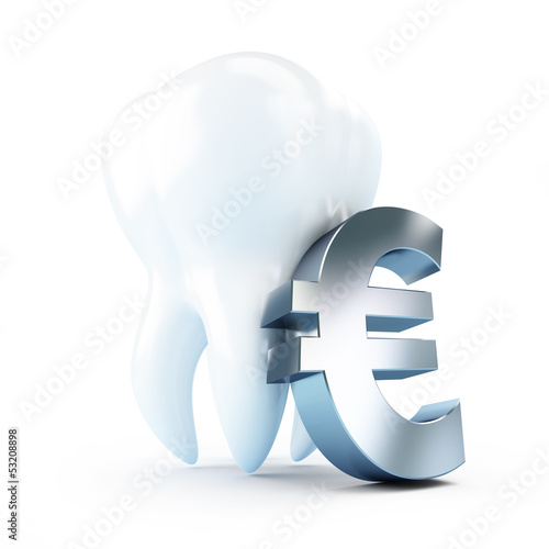 Illustration: cost of dental treatment on a white background cost of dental treatment on a white background