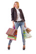 Young woman with bags after shopping
