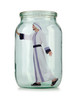 Arab businessman in glass jar