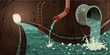 Inside the sewer.