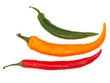 three hot peppers