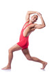 Young wrestler isolated on the white