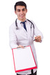 Male doctor isolated on the white