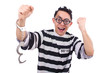 Funny convict isolated on the white