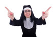 Funny nun isolated on the white